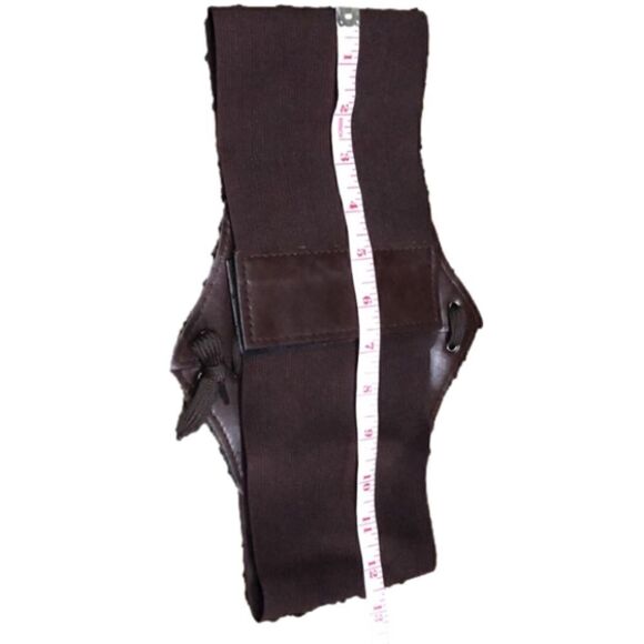 0-2 .EMBROIDERED Lg Belt Closet PU Leather Waistband, Lace-Up Frontal.Dark Brwn main image 7
